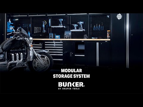 Draper 04415 Bunker Modular Storage Combo with Stainless Steel Worktop (14 Piece)