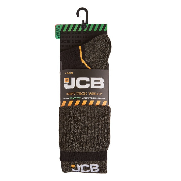 JCB Pro Tech Welly Socks, Green/Black