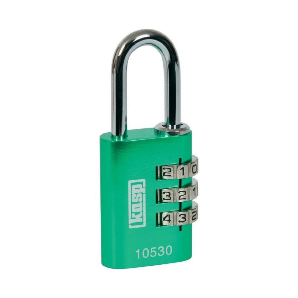 KASP Aluminium Combination Padlock 30mm Green