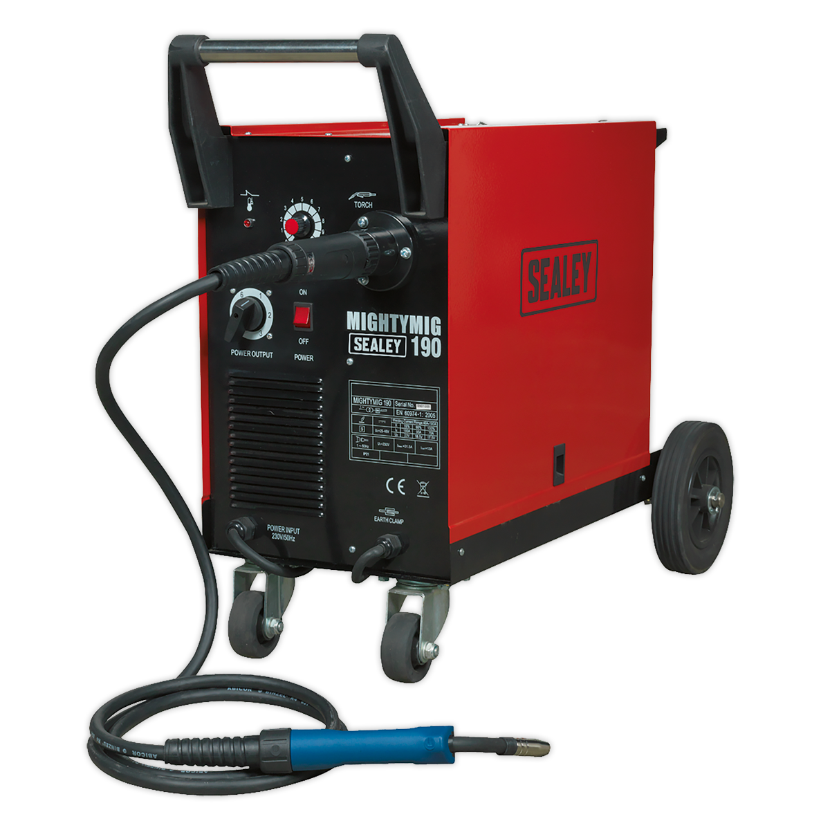 Sealey MIGHTYMIG190 Professional Gas/No-Gas MIG Welder 190Amp with Euro Torch