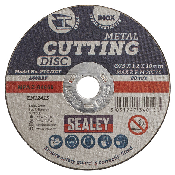 Sealey PTC/3CT Cutting Disc 75 x 1.2mm 10mm Bore
