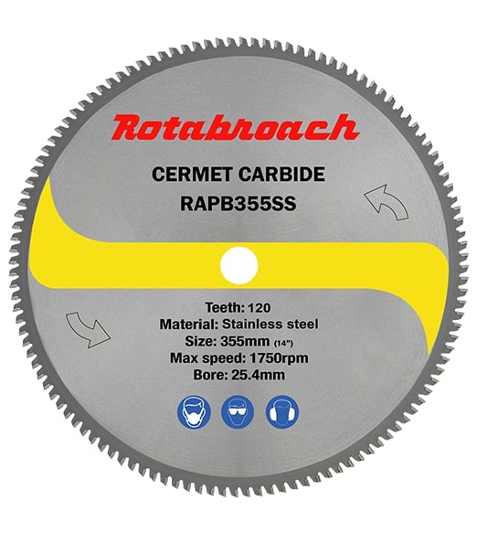 Rotabroach Stainless Steel Cutting Blade, 355mm