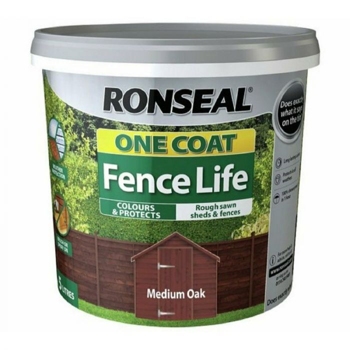 Ronseal One Coat Fence Life Medium Oak 5L