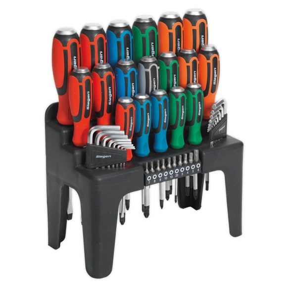 Sealey S01106 Hammer-Thru Screwdriver, Hex Key & Bit Set 44pc