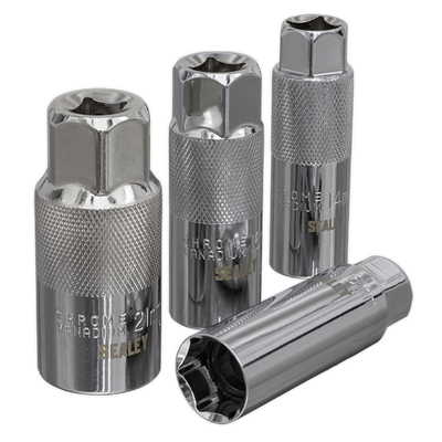 Sealey AK6556 Spark Plug Socket Set 4pc 3/8"Sq Drive