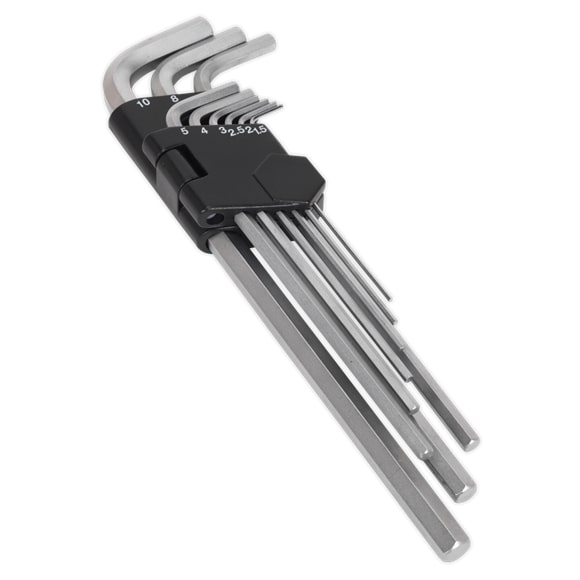 Sealey AK7137 Hex Key Set 9pc Extra-Long Metric