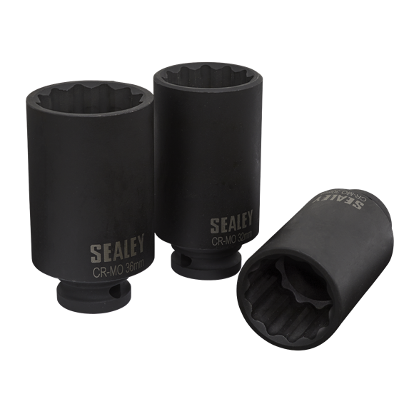 Sealey SX051 Impact Hub Nut Socket Set 3pc