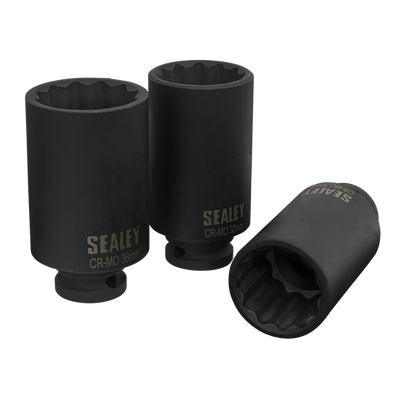 Sealey SX051 Impact Hub Nut Socket Set 3pc
