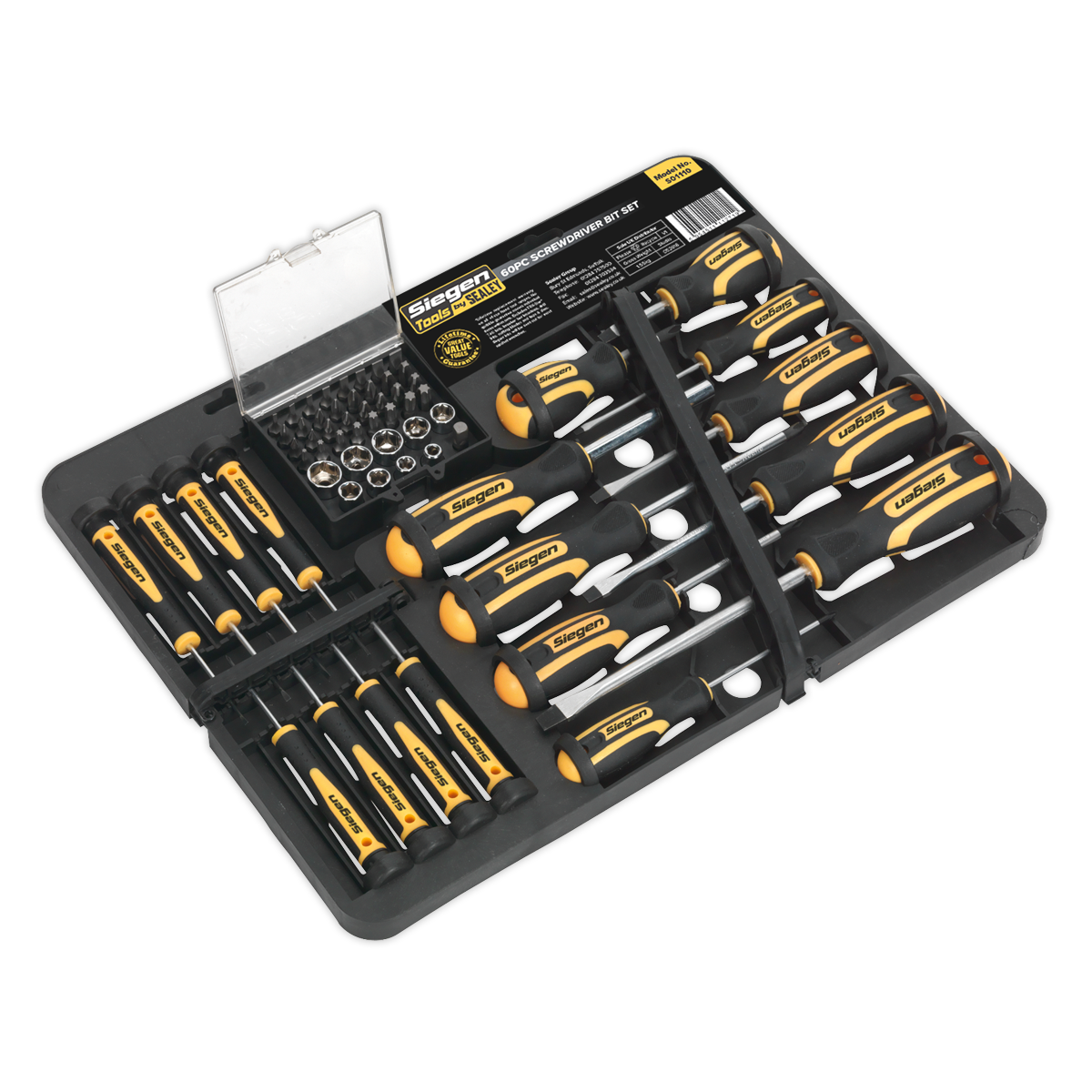 Sealey S01110 Screwdriver Bit Set 60pc