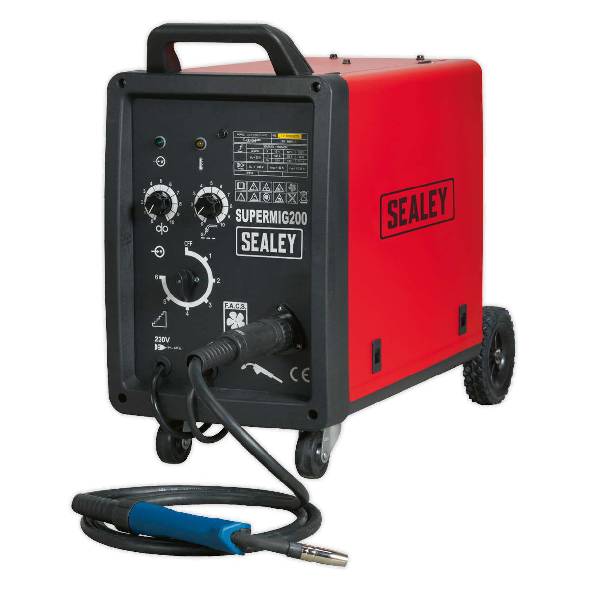 Sealey SUPERMIG200 Professional MIG Welder 200Amp 230V with Binzel Euro Torch