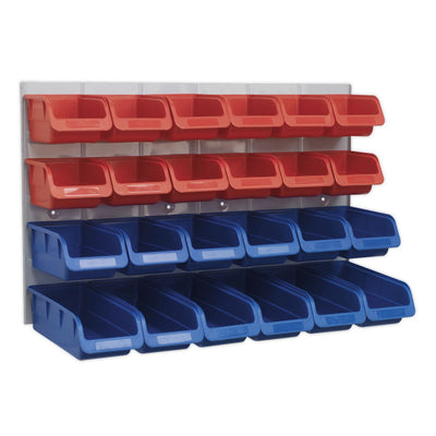 Sealey TPS132 Bin & Panel Combination 24 Bins - Red/Blue