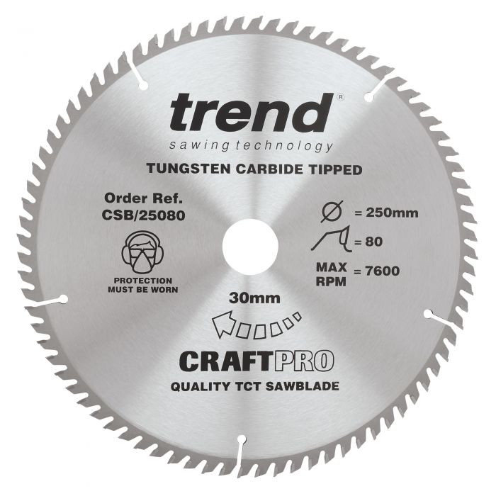 Trend CSB/25080 Craft Saw Blade 250mm x 80T x 30mm